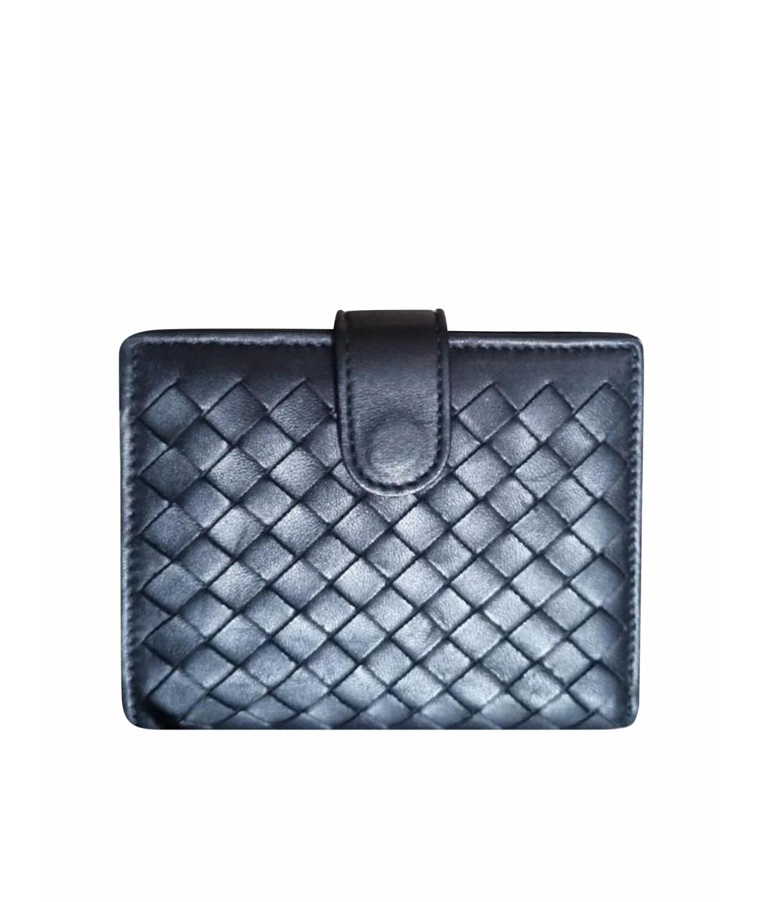 BOTTEGA VENETA Черный кожаный кошелек, фото 1