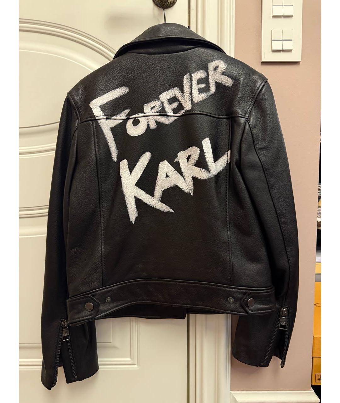 KARL LAGERFELD Черная кожаная куртка, фото 2