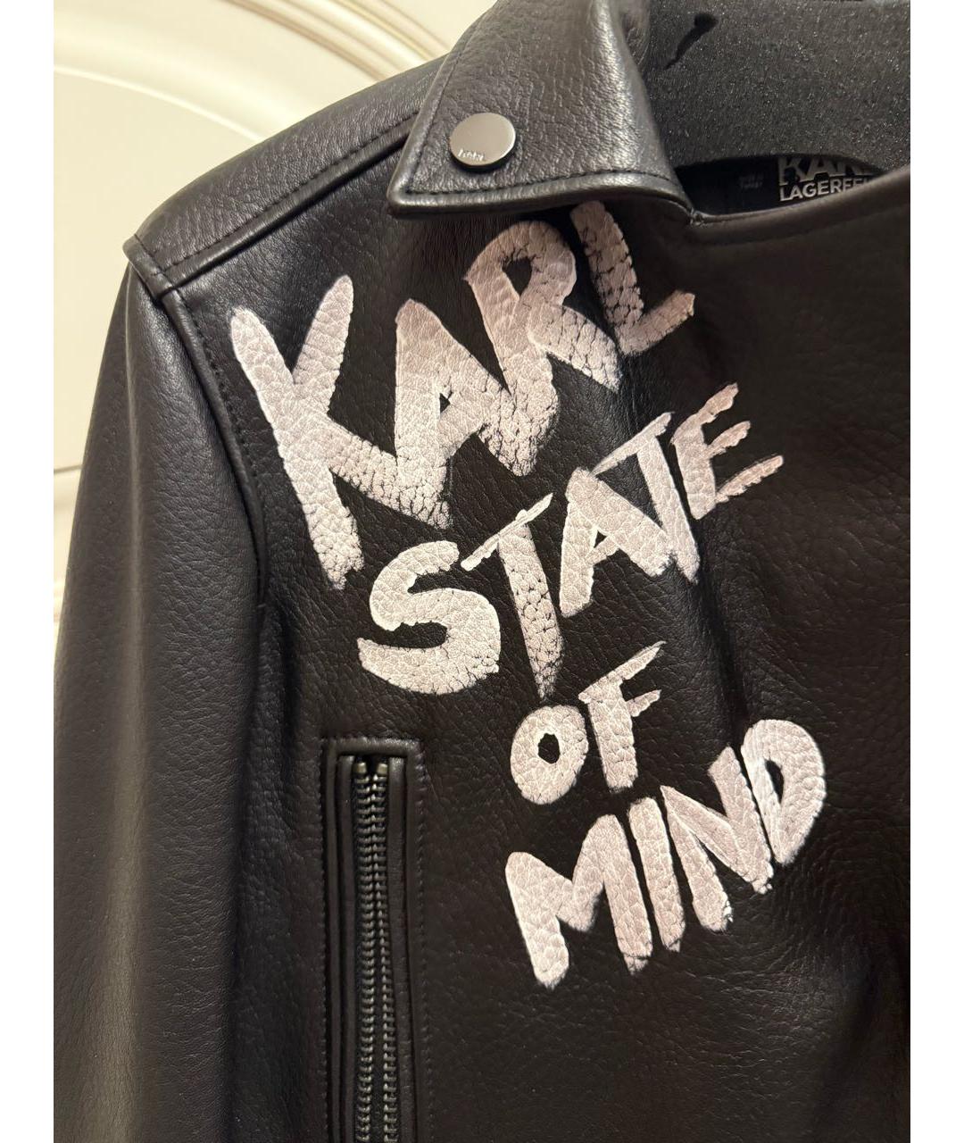 KARL LAGERFELD Черная кожаная куртка, фото 4