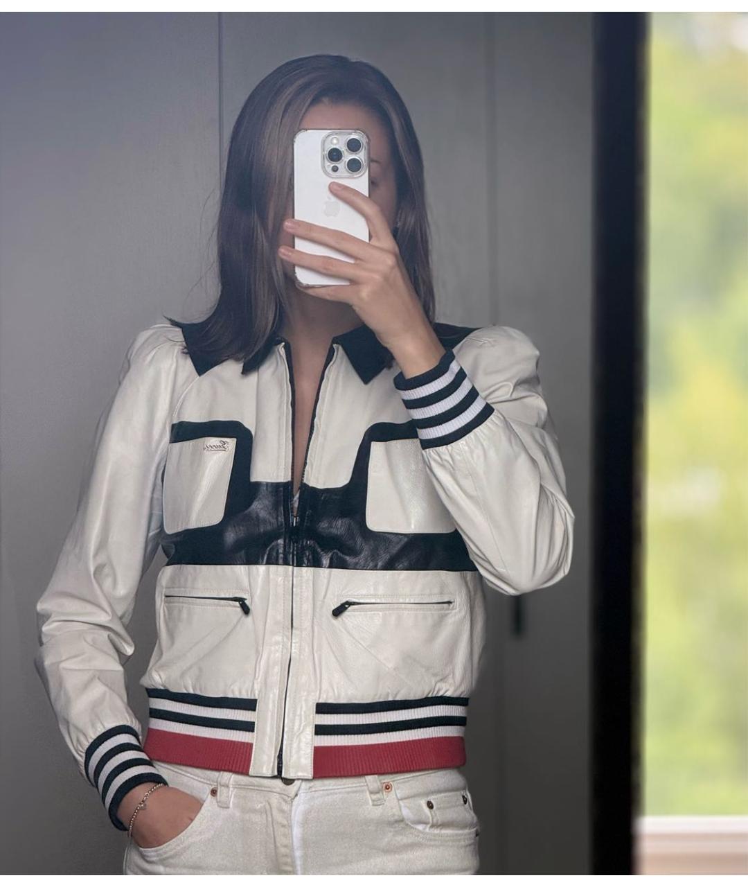 GUCCI Белая кожаная куртка, фото 5