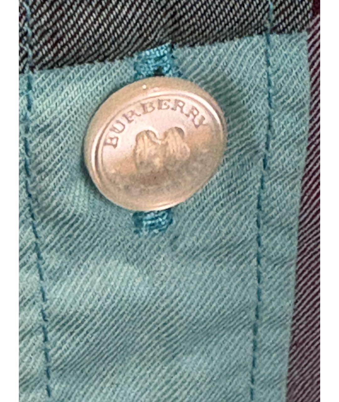 BURBERRY Бирюзовая хлопковая кэжуал рубашка, фото 4