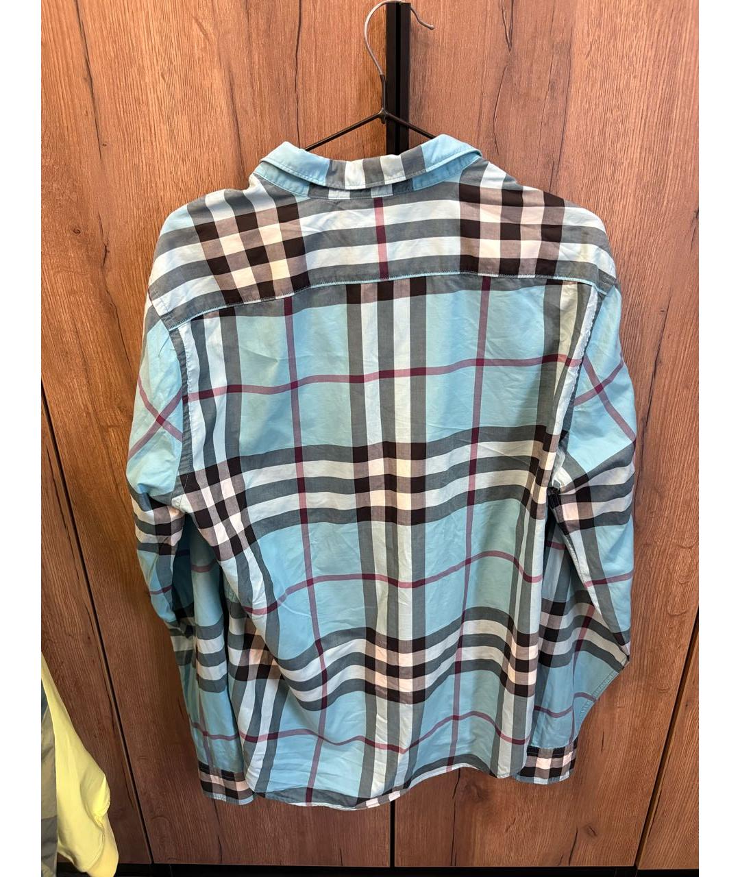 BURBERRY Бирюзовая хлопковая кэжуал рубашка, фото 2