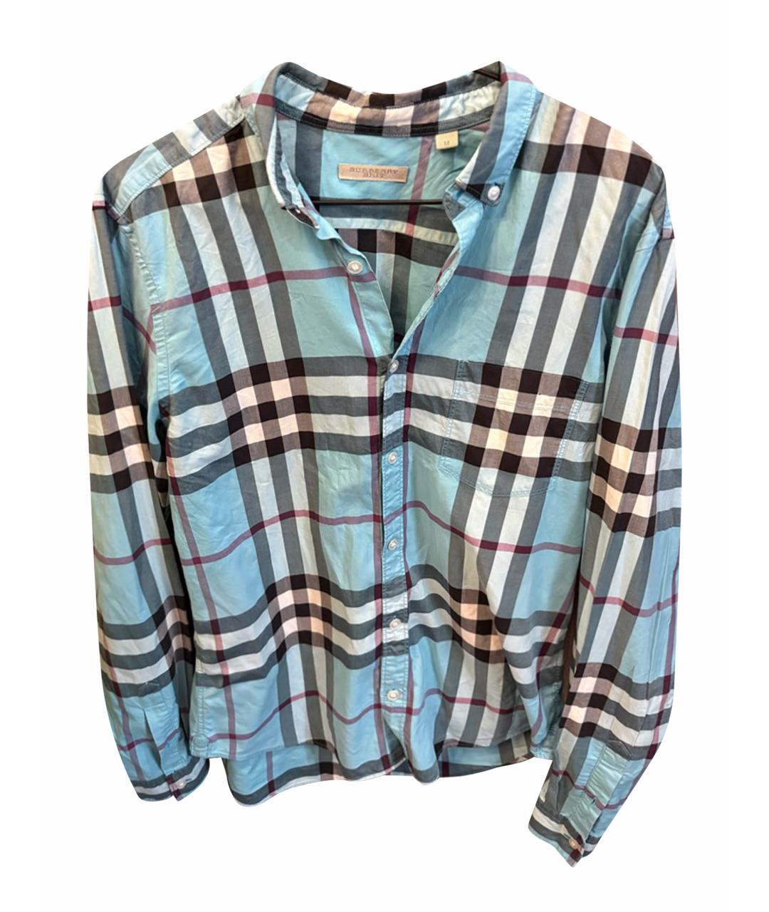 BURBERRY Бирюзовая хлопковая кэжуал рубашка, фото 1