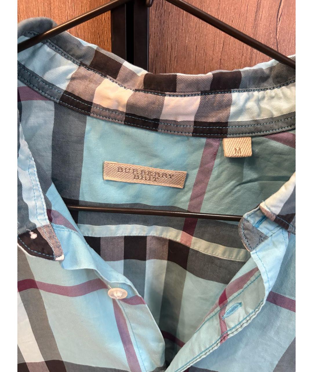 BURBERRY Бирюзовая хлопковая кэжуал рубашка, фото 5