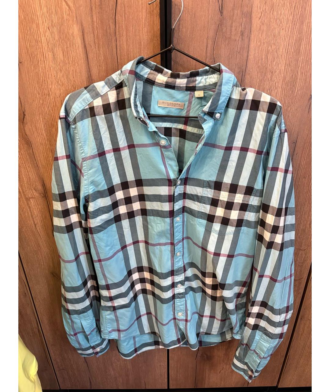 BURBERRY Бирюзовая хлопковая кэжуал рубашка, фото 7