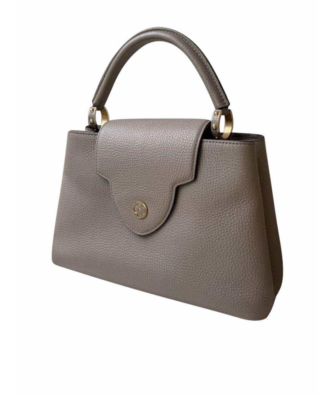 LOUIS VUITTON Бежевая кожаная сумка с короткими ручками, фото 1