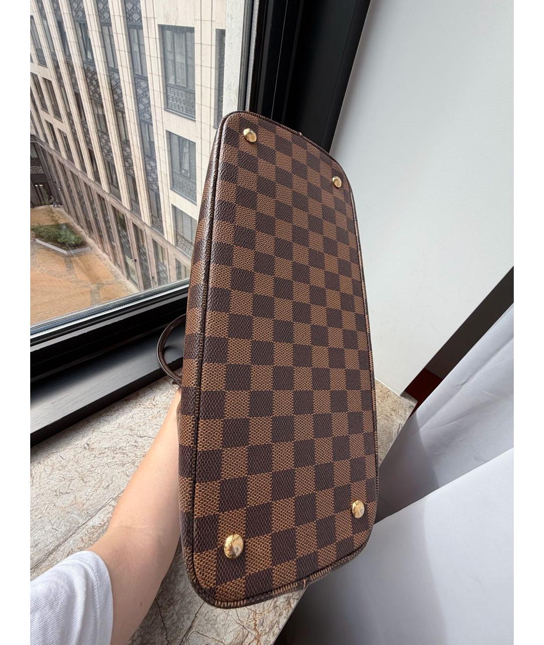 LOUIS VUITTON Коричневая сумка тоут из канвы, фото 5