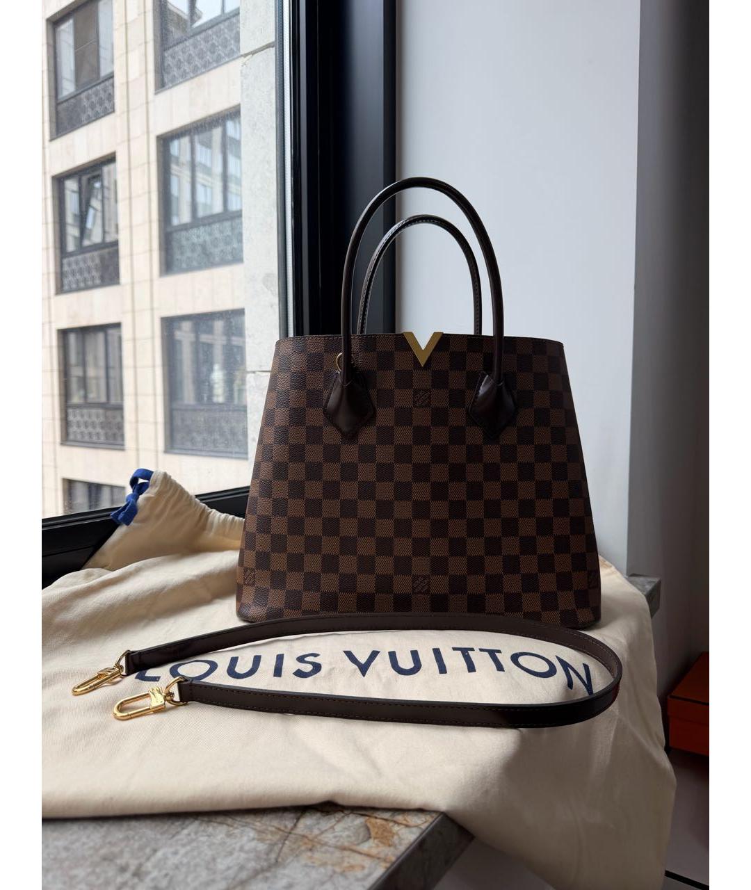 LOUIS VUITTON Коричневая сумка тоут из канвы, фото 7