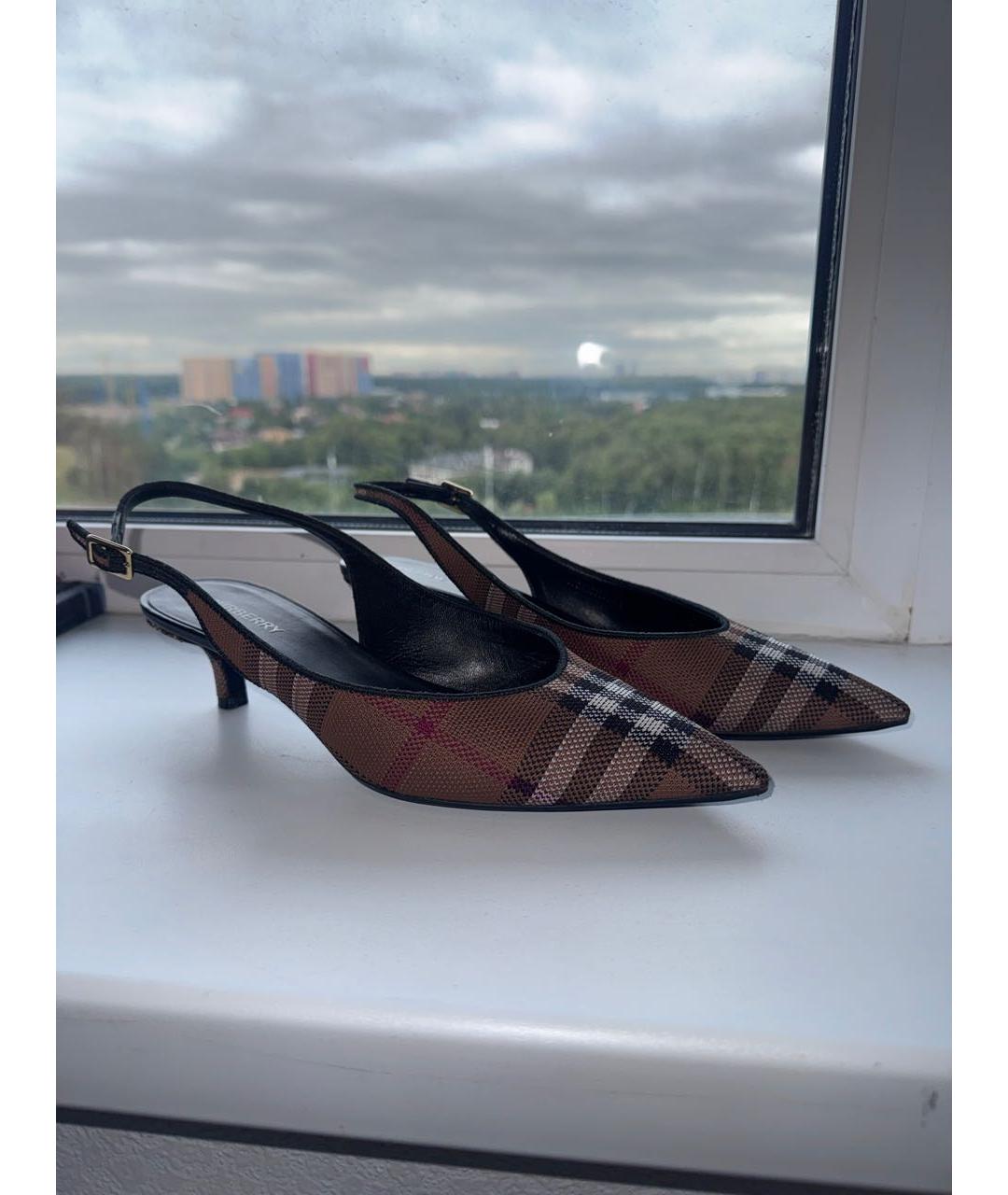 BURBERRY Коричневые текстильные туфли, фото 7