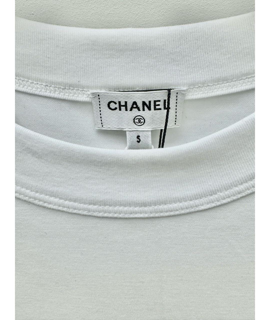 CHANEL Белая хлопковая футболка, фото 3