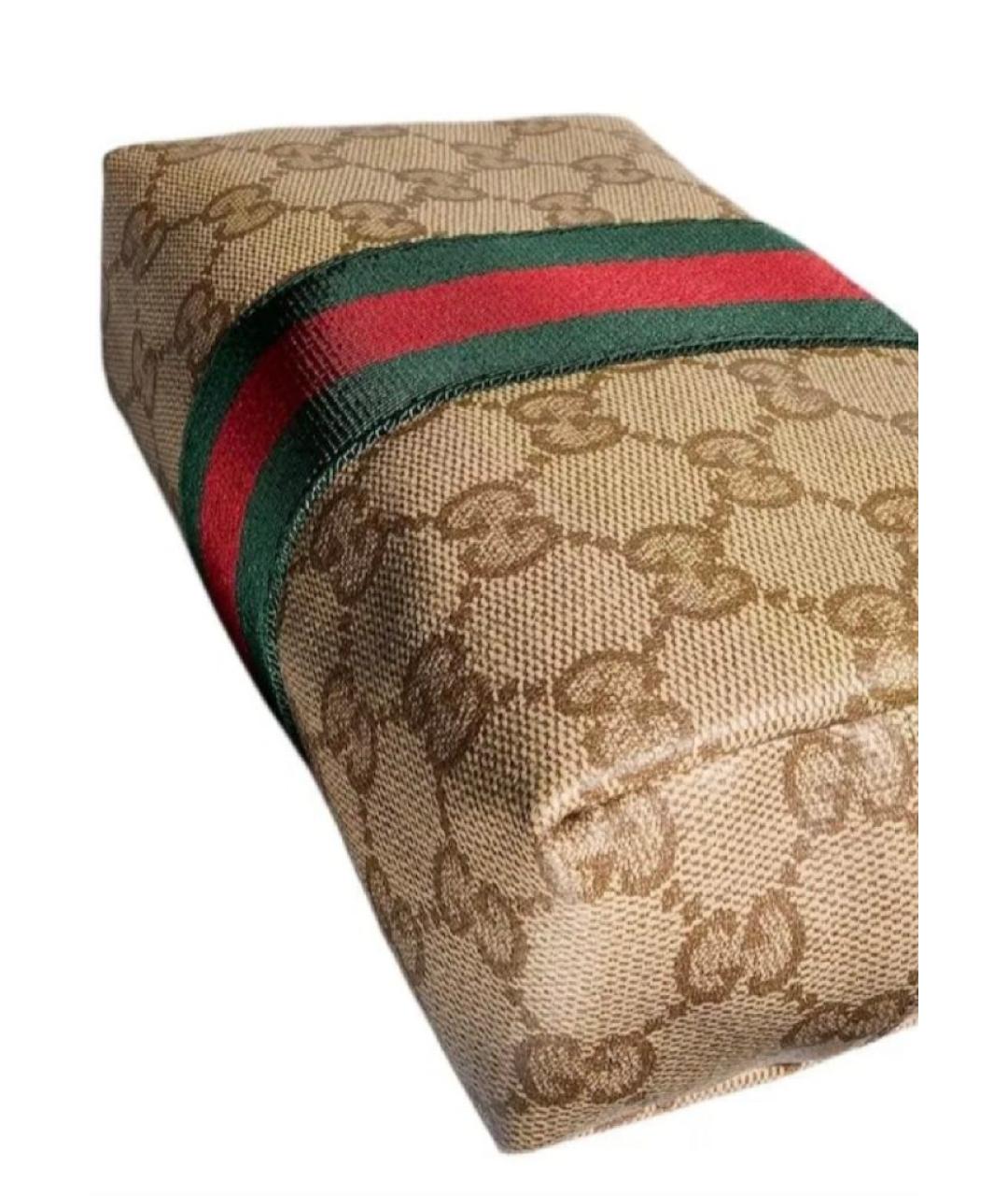 GUCCI Бежевая косметичка из канвы, фото 9