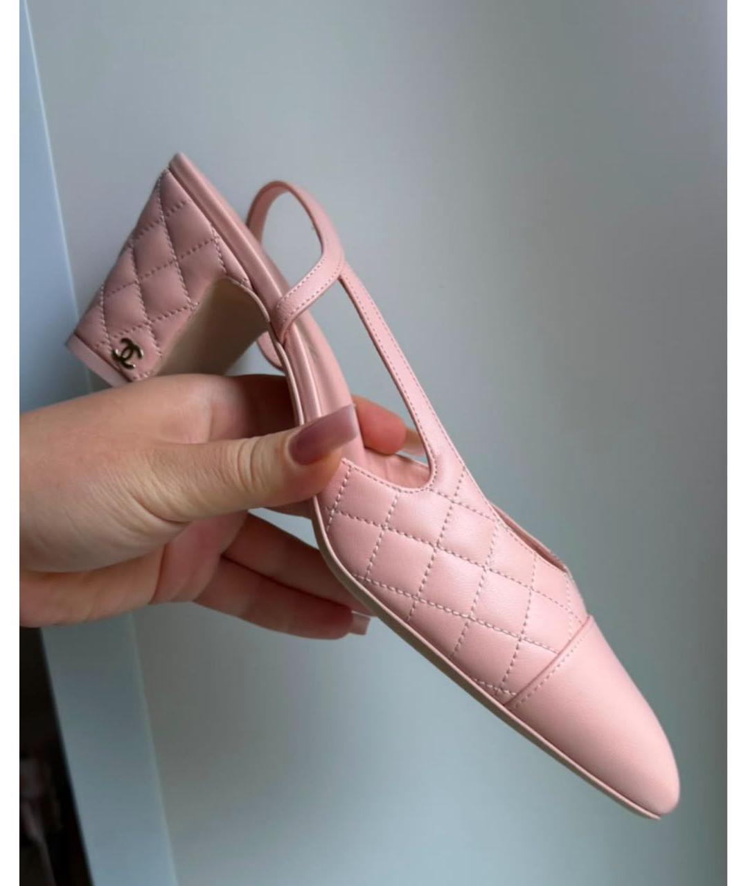 CHANEL Розовые кожаные туфли, фото 2