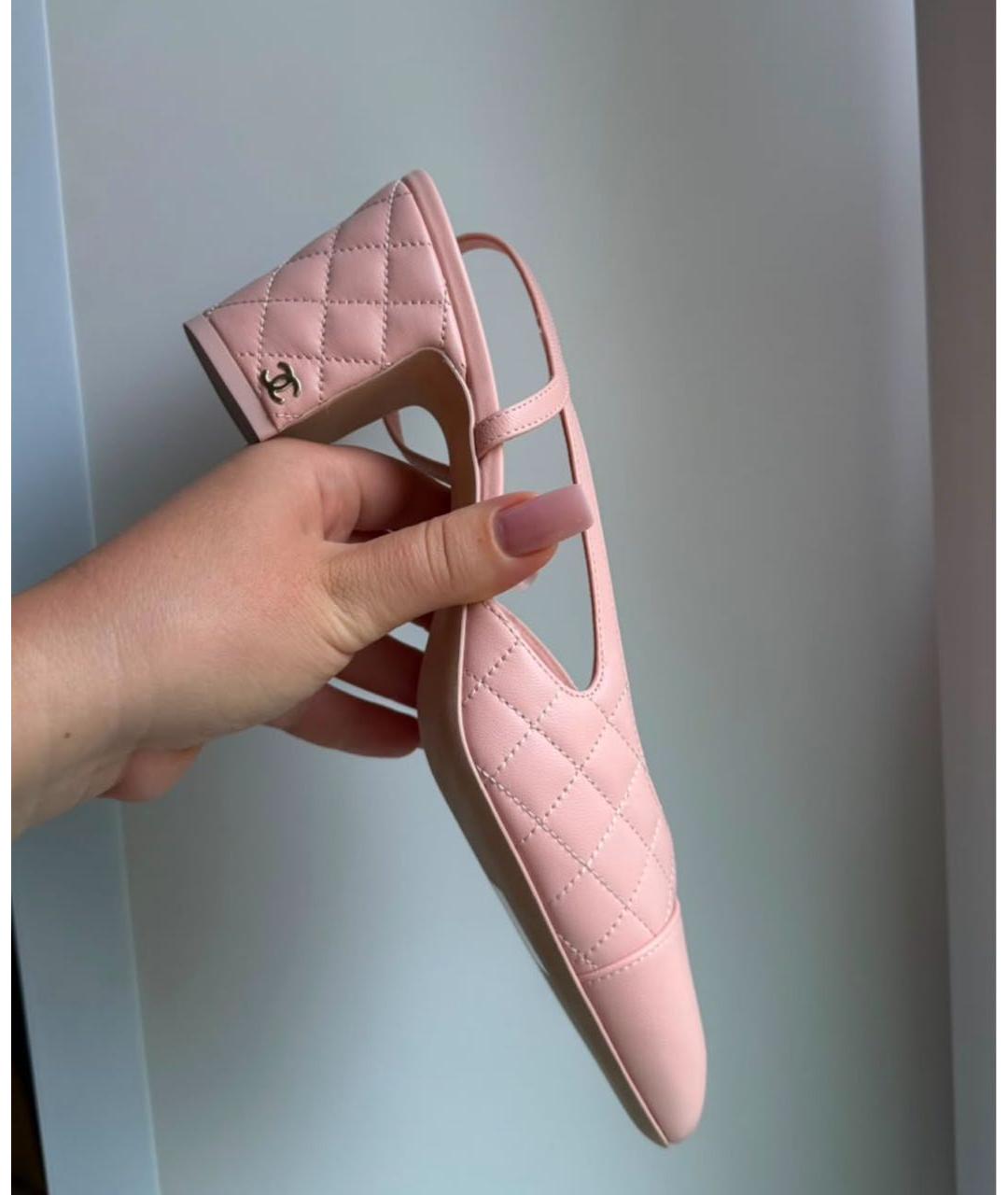 CHANEL Розовые кожаные туфли, фото 5