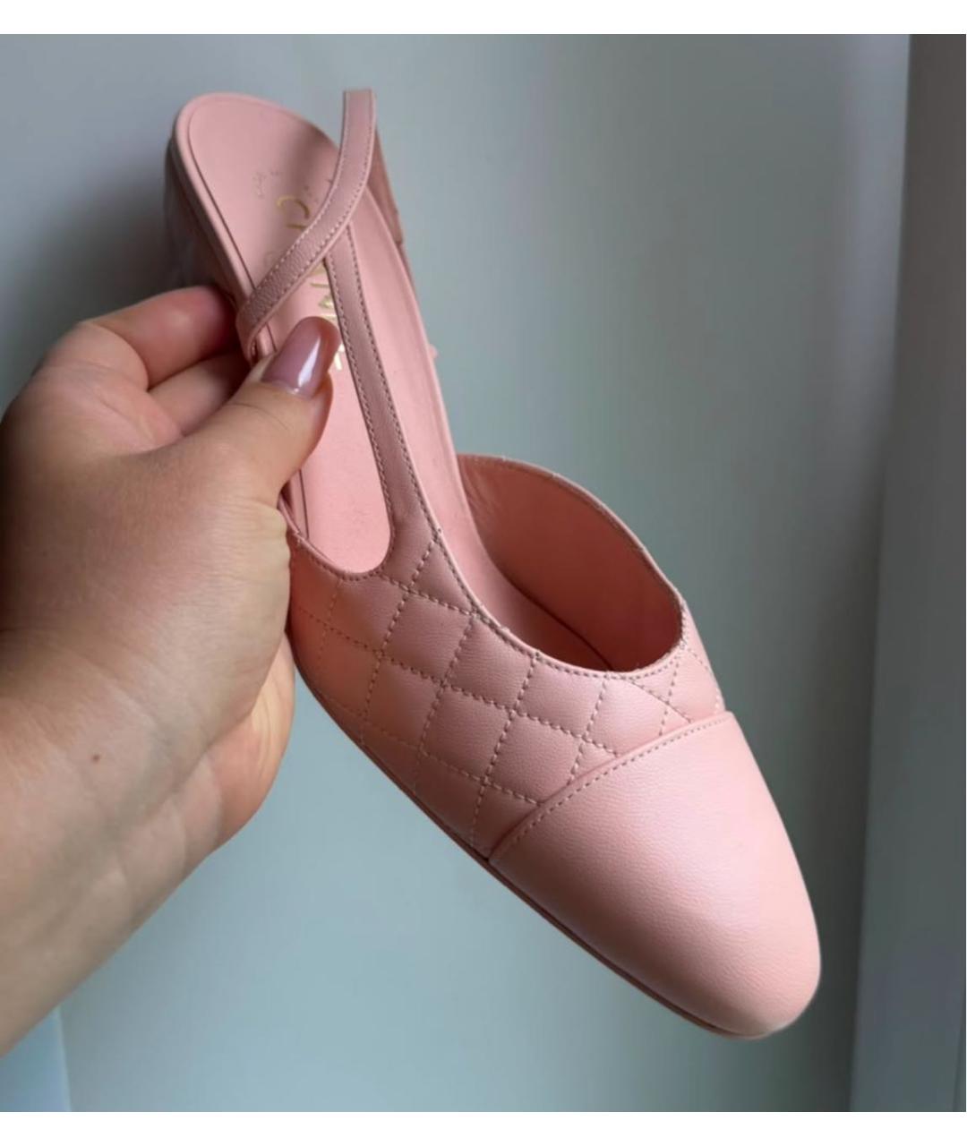 CHANEL Розовые кожаные туфли, фото 4