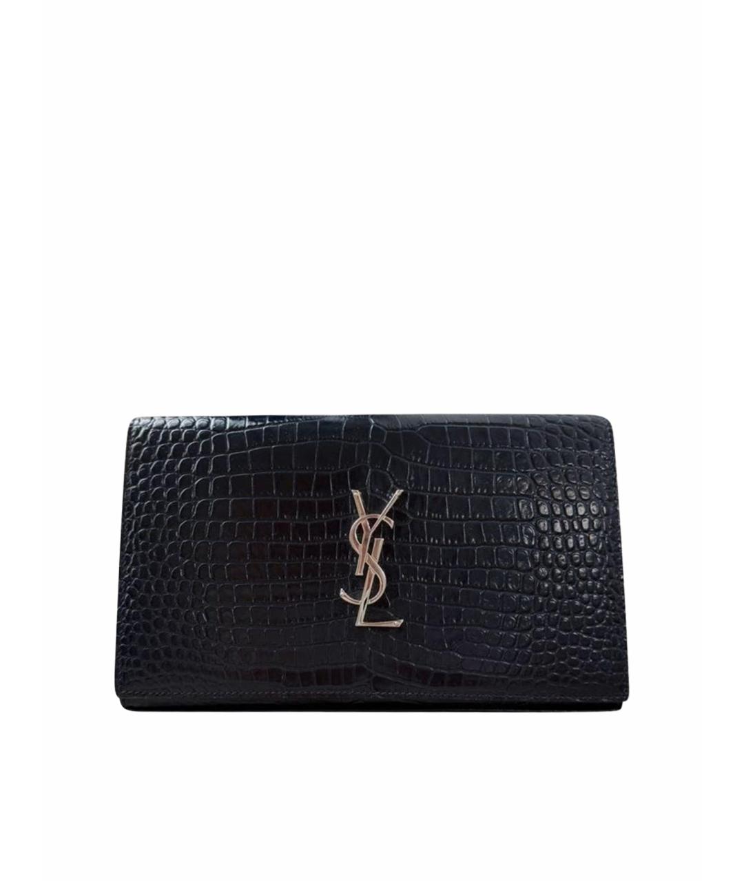 SAINT LAURENT Темно-синяя кожаная сумка через плечо, фото 1