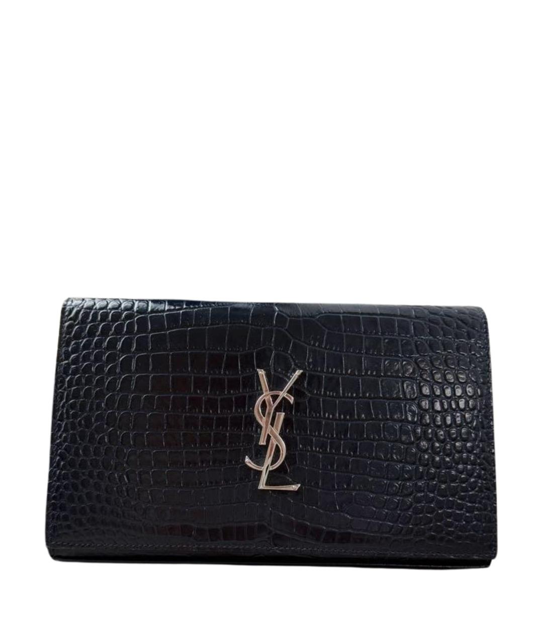 SAINT LAURENT Темно-синяя кожаная сумка через плечо, фото 10