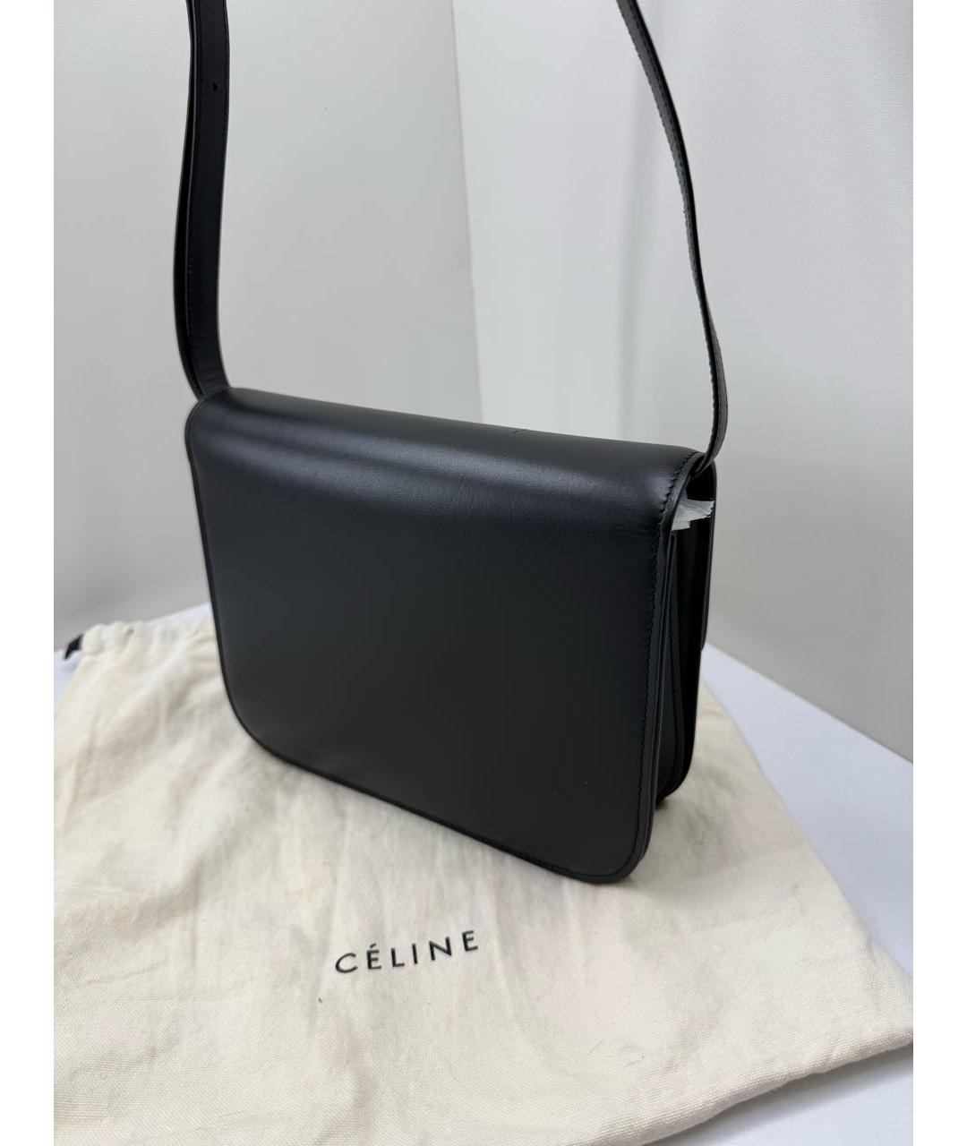 CELINE Черная кожаная сумка через плечо, фото 3
