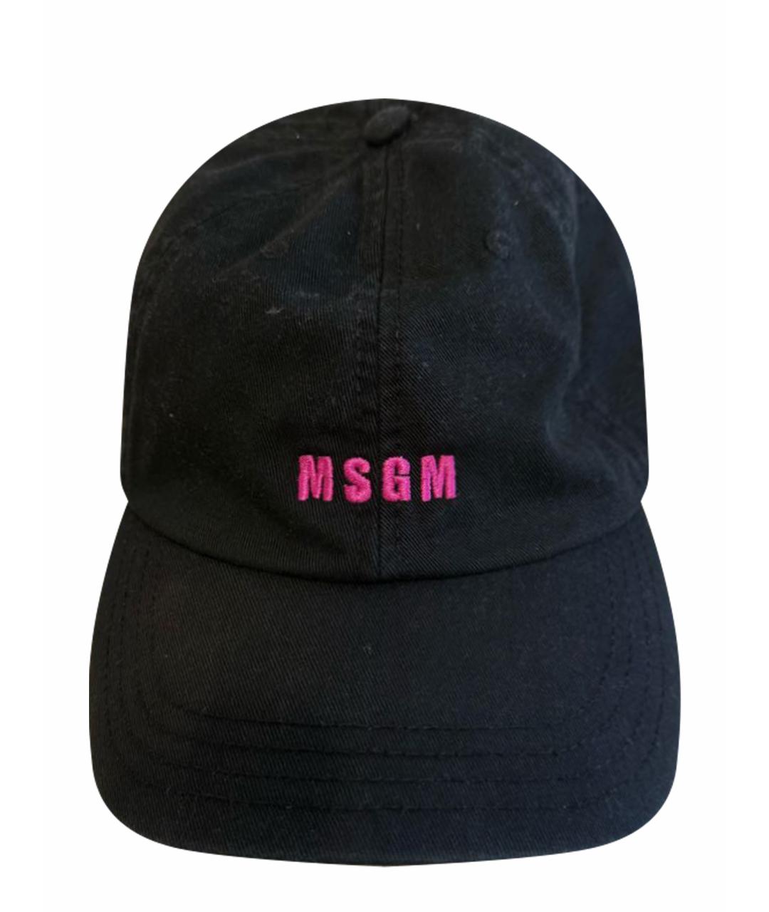 MSGM Черная хлопковая кепка, фото 1