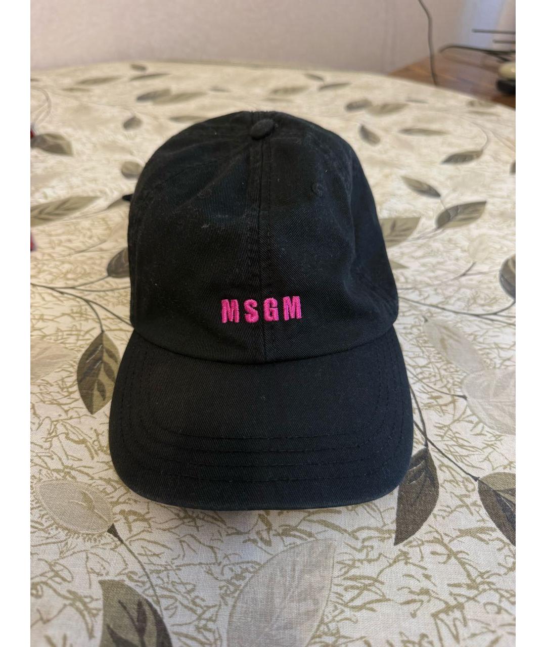 MSGM Черная хлопковая кепка, фото 2