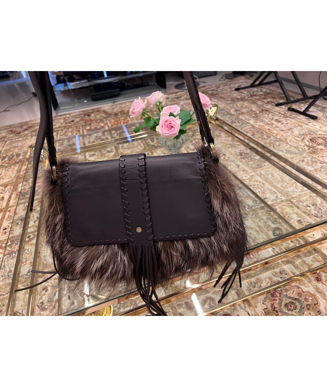 GIVENCHY Коричневая меховая сумка через плечо, фото 5
