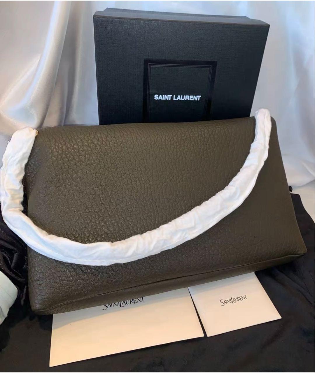 SAINT LAURENT Зеленая кожаная сумка через плечо, фото 4