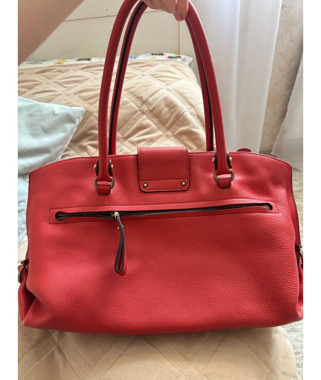 FERRAGAMO Коралловая кожаная сумка тоут, фото 2