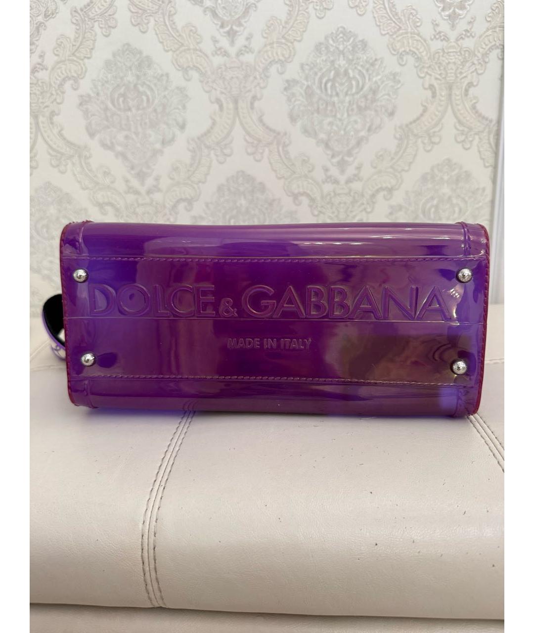 DOLCE&GABBANA Фиолетовая сумка с короткими ручками, фото 4