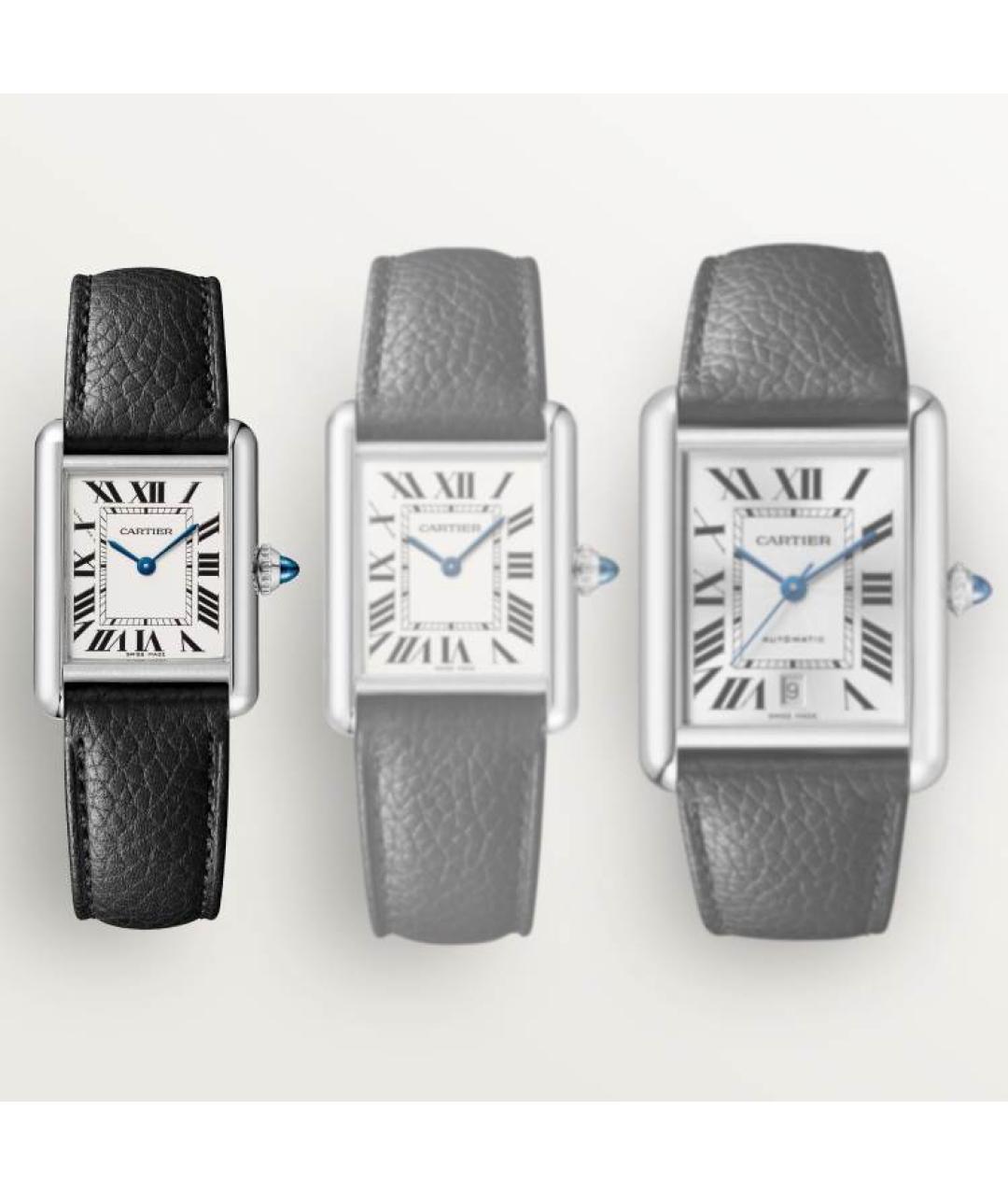 CARTIER Черные часы, фото 4