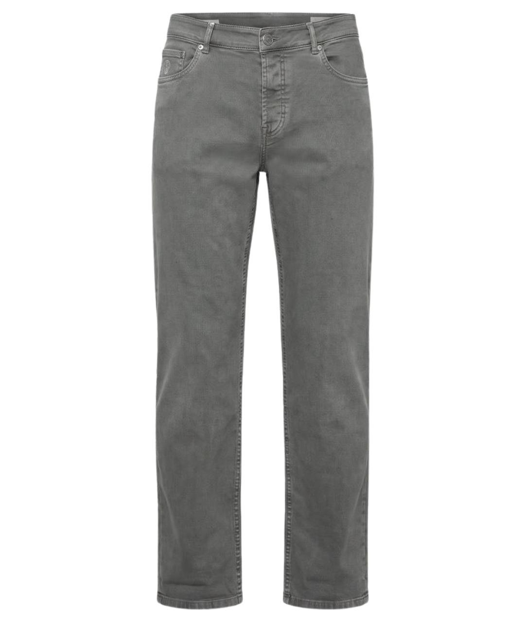 BRUNELLO CUCINELLI Серые хлопковые прямые джинсы, фото 1