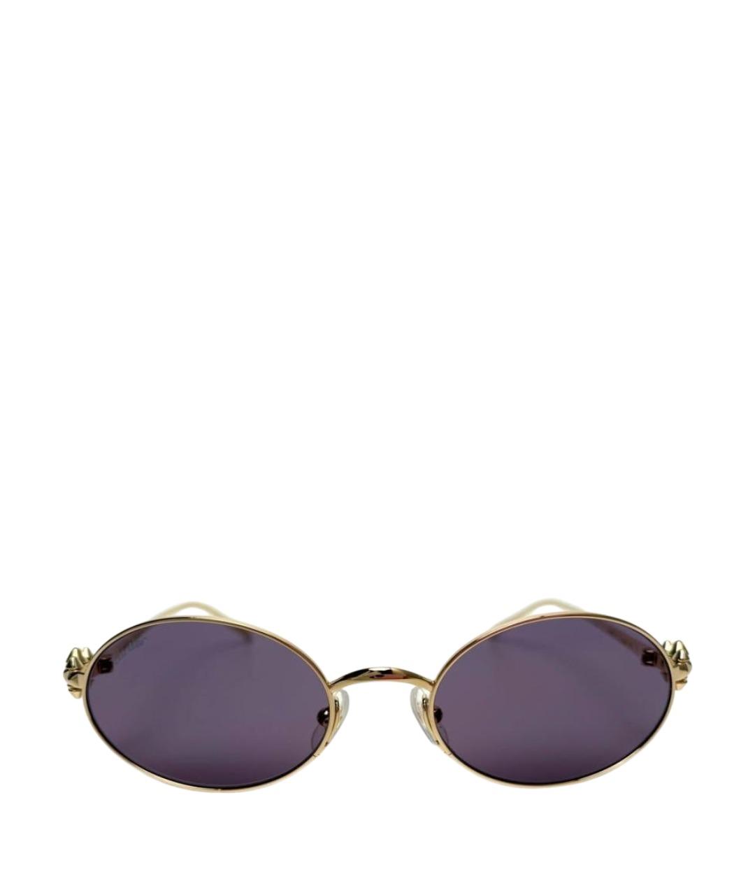 CARTIER Фиолетовые металлические солнцезащитные очки, фото 1