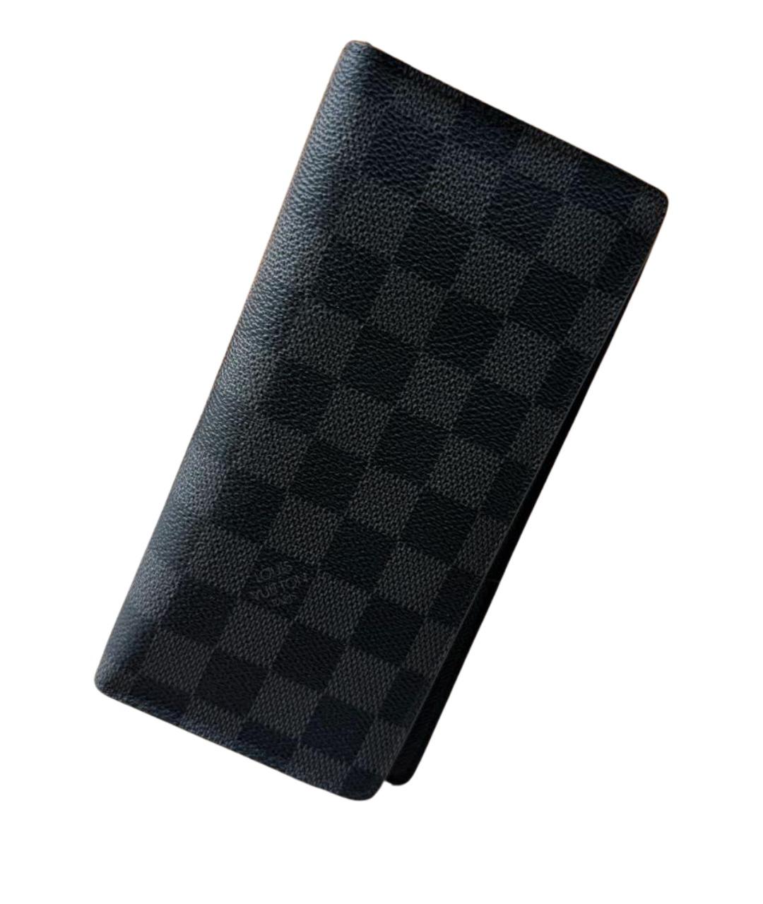 LOUIS VUITTON Черный кожаный кошелек, фото 1
