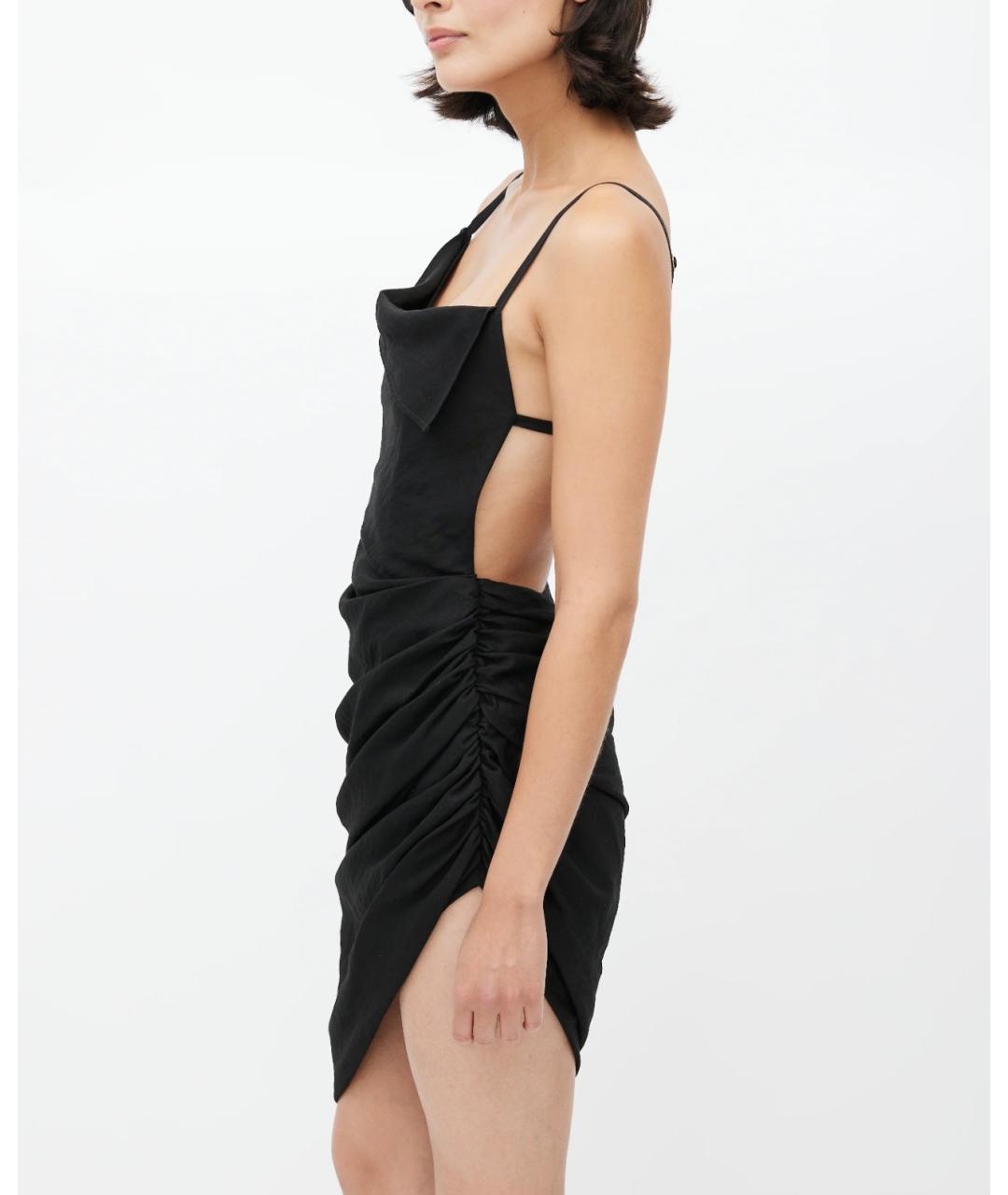 JACQUEMUS Черное вискозное вечернее платье, фото 5