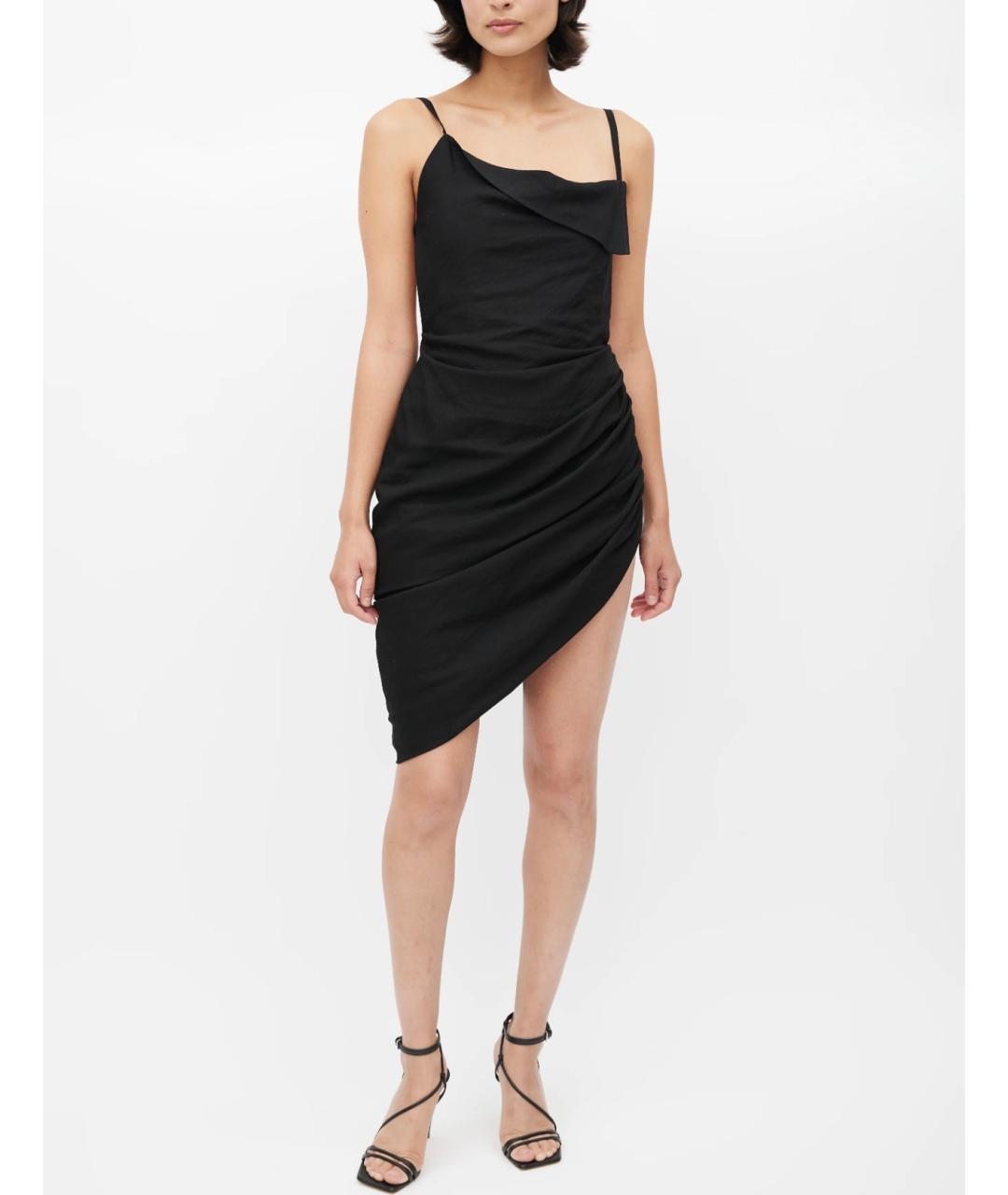 JACQUEMUS Черное вискозное вечернее платье, фото 3