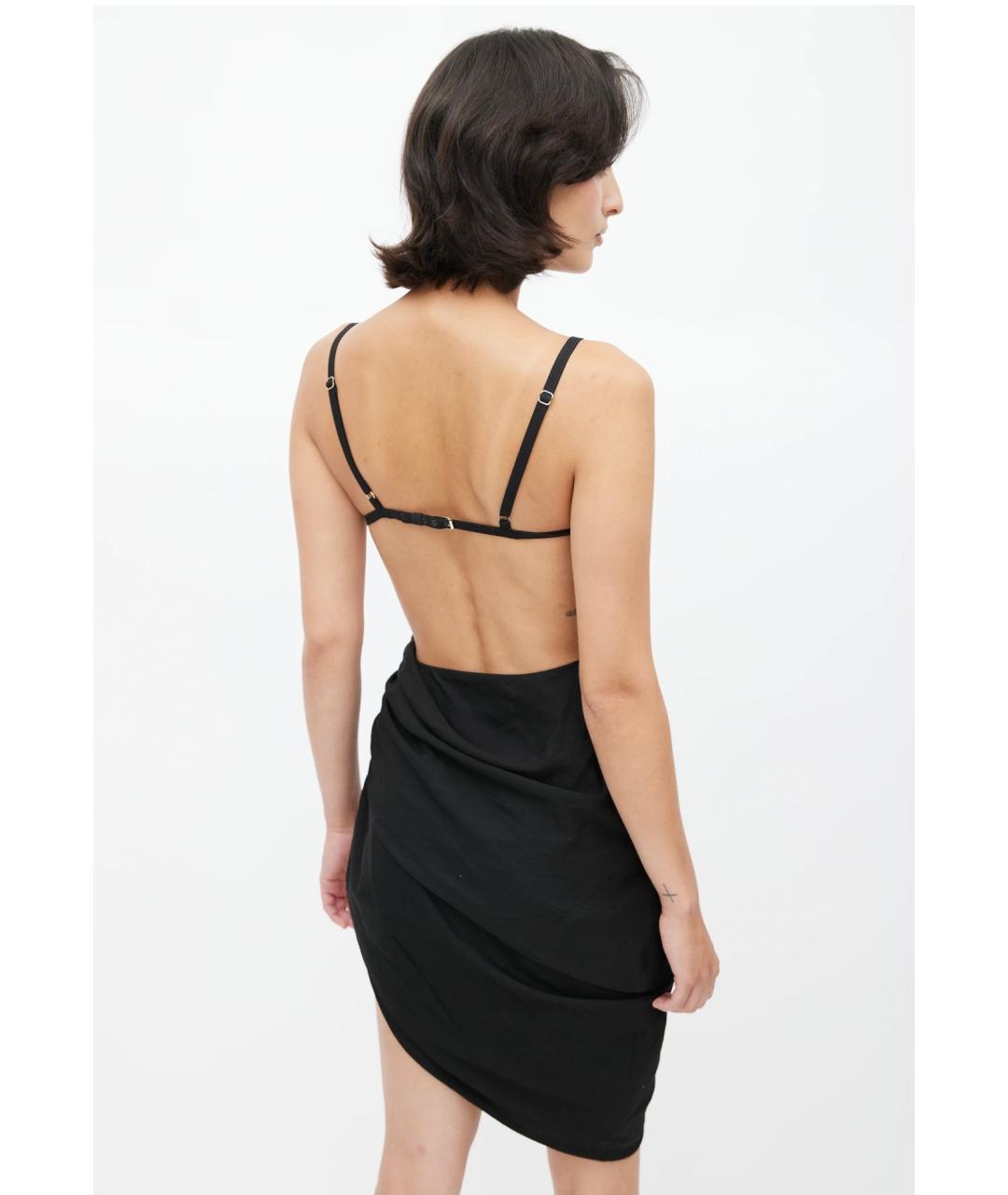 JACQUEMUS Черное вискозное вечернее платье, фото 4