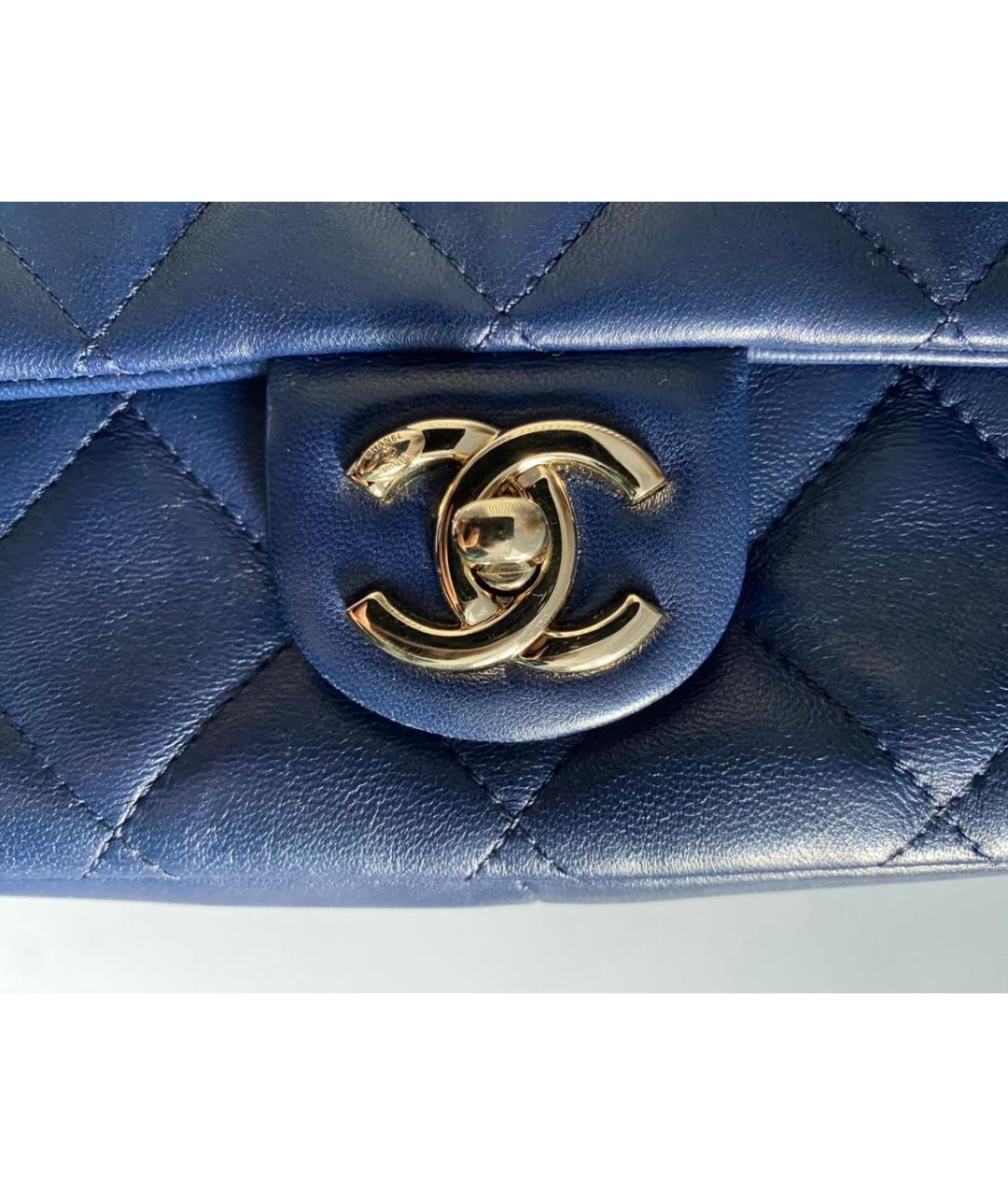 CHANEL Синяя кожаная сумка через плечо, фото 4