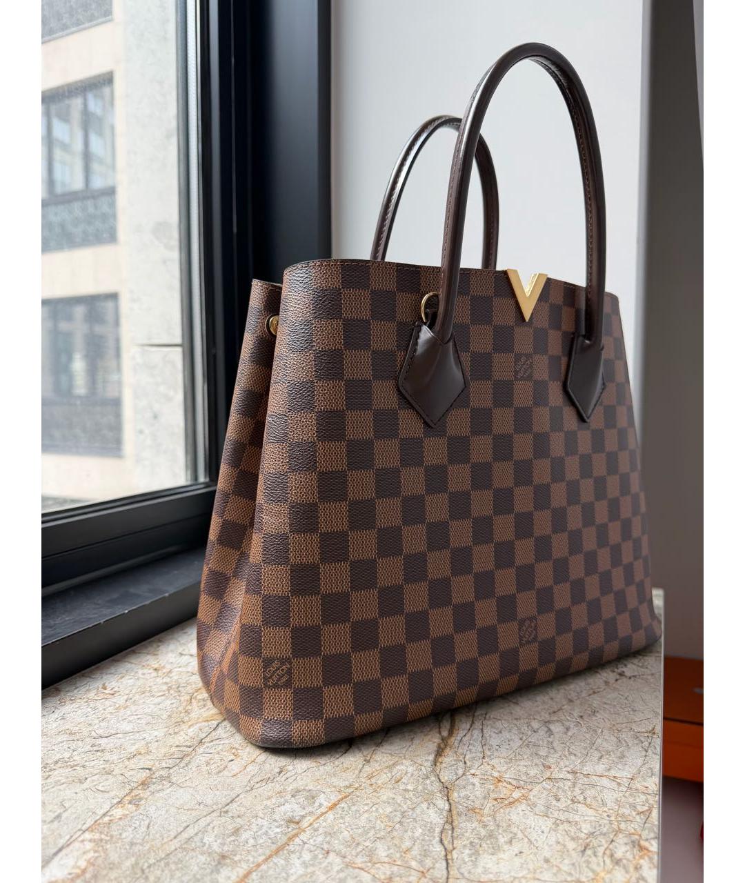 LOUIS VUITTON Коричневая кожаная сумка тоут, фото 2