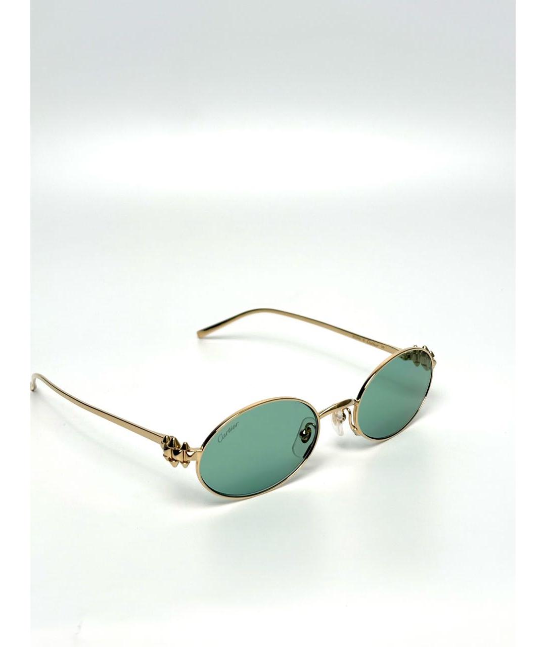 CARTIER Зеленые металлические солнцезащитные очки, фото 2