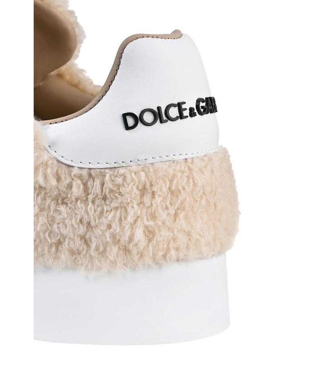 DOLCE&GABBANA Бежевые кеды, фото 5