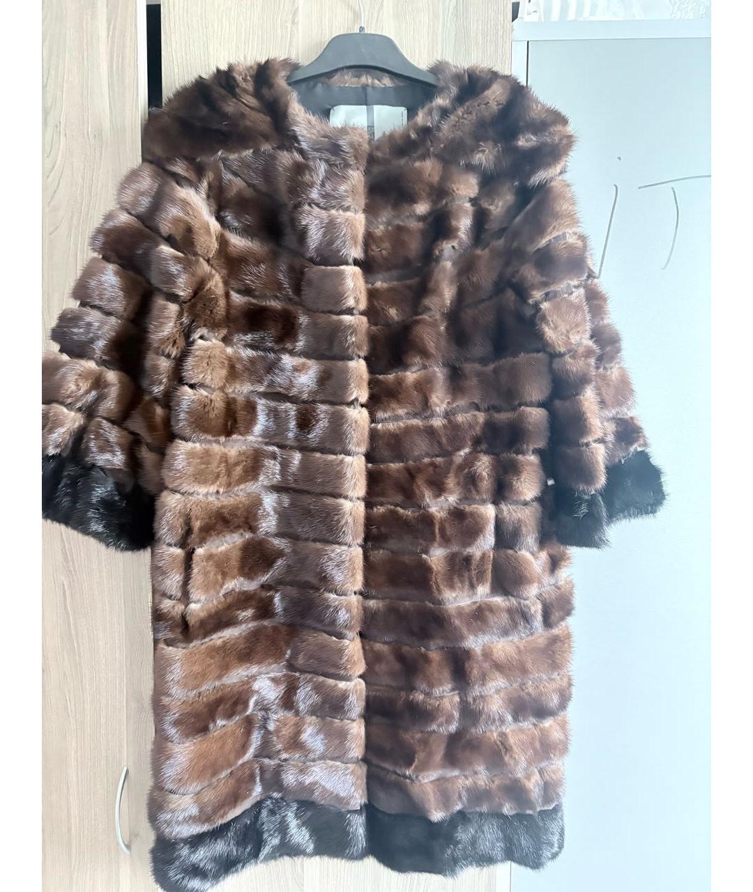 FENDI Коричневая меховая шуба, фото 7
