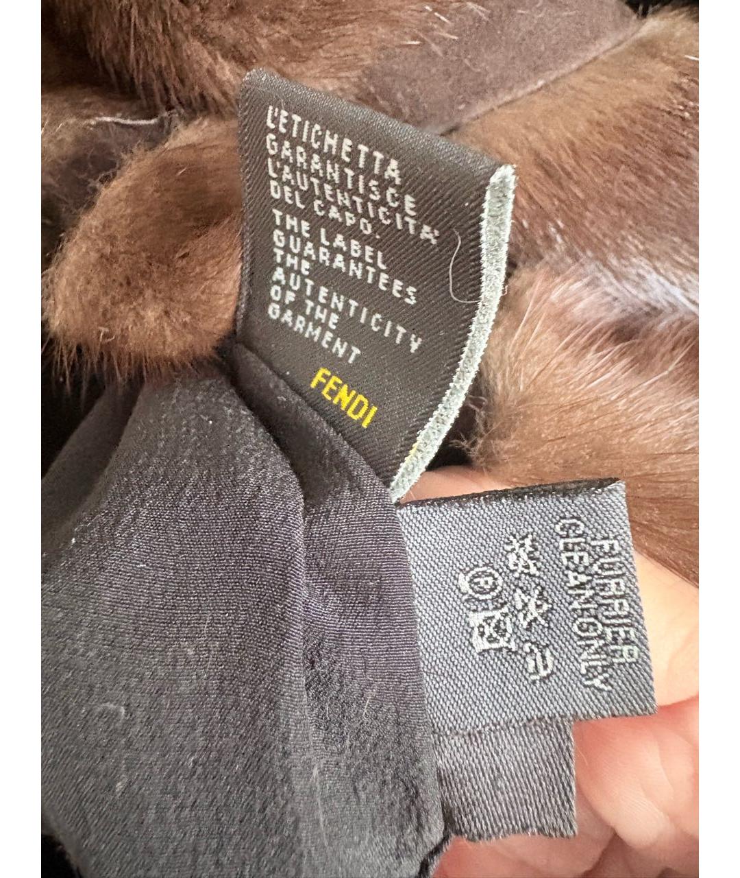 FENDI Коричневая меховая шуба, фото 2
