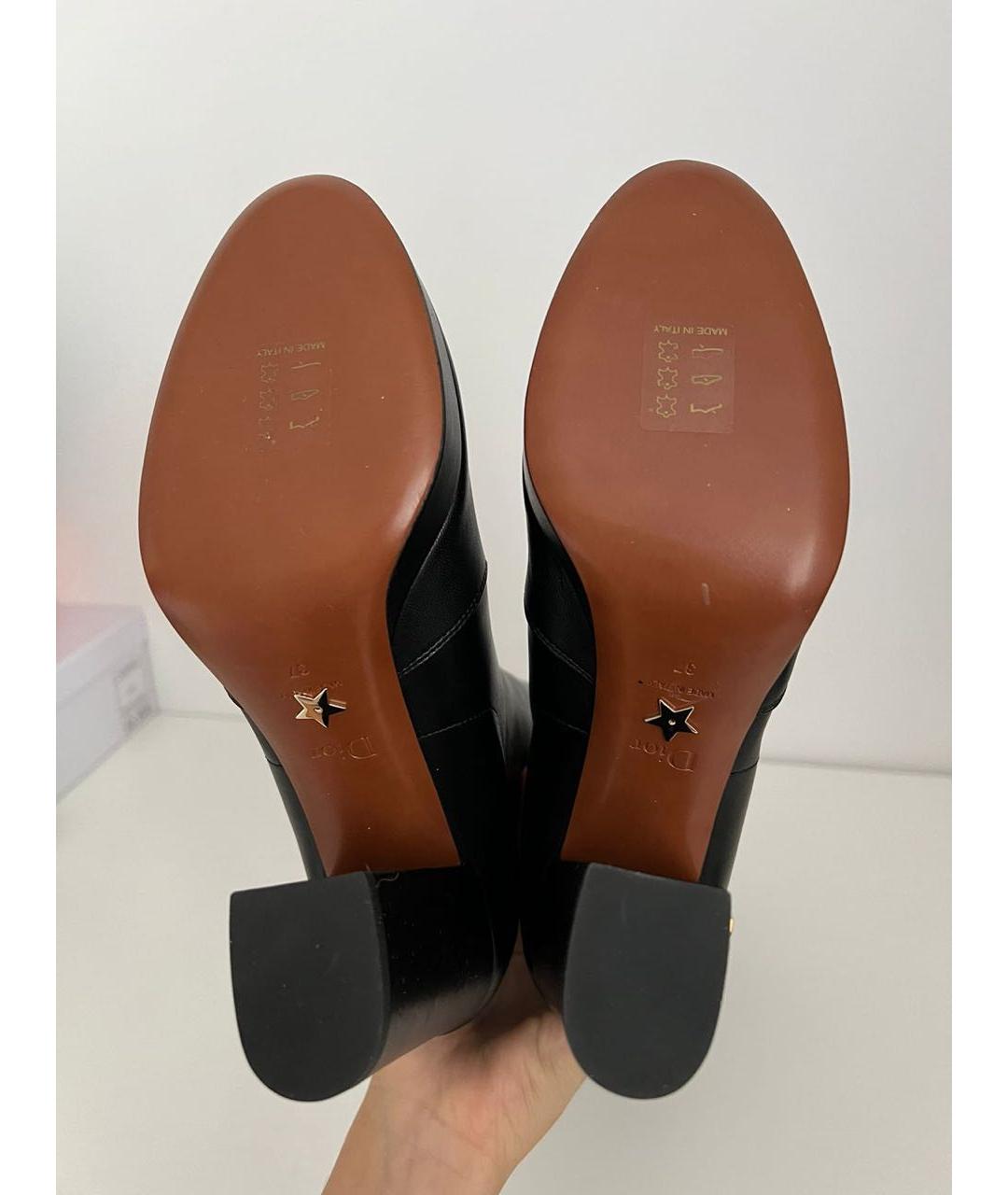 CHRISTIAN DIOR Черные кожаные сапоги, фото 5