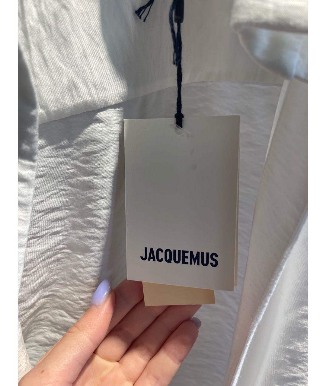 JACQUEMUS Белое хлопковое вечернее платье, фото 3