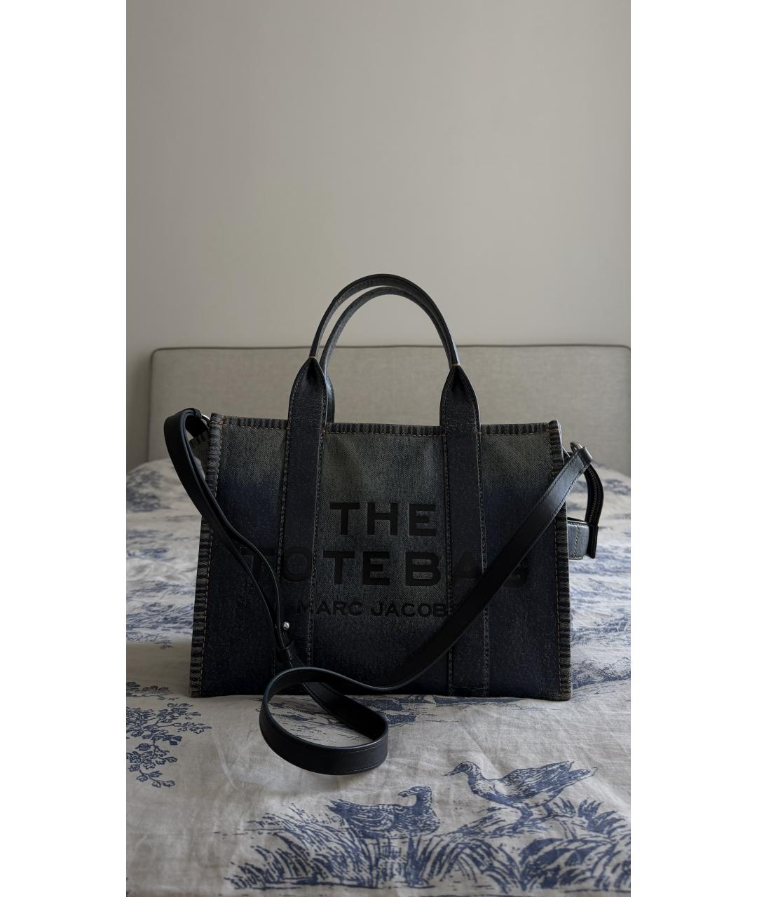 MARC JACOBS Темно-синяя кожаная сумка тоут, фото 1