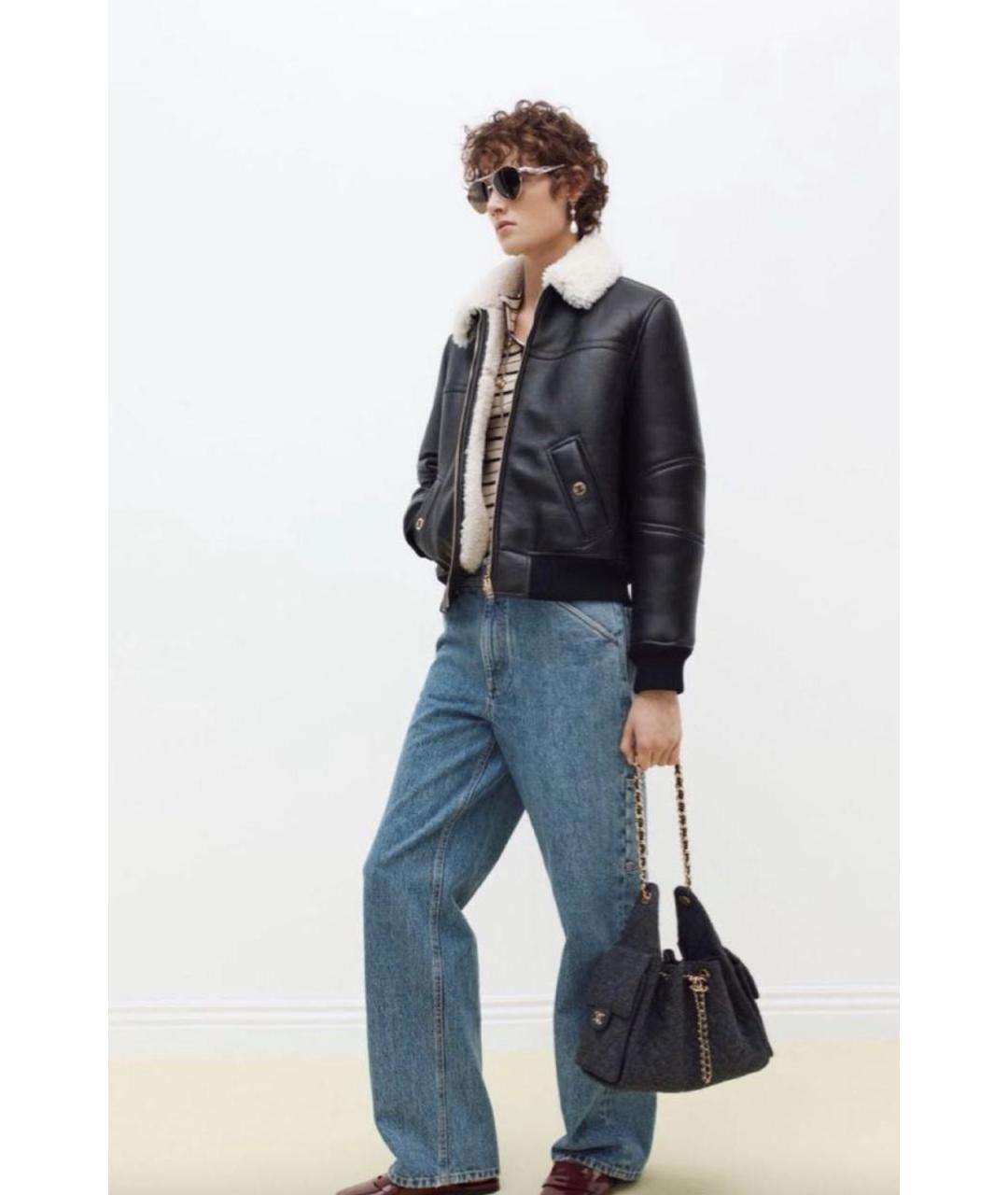 CHANEL Черная кожаная куртка, фото 4