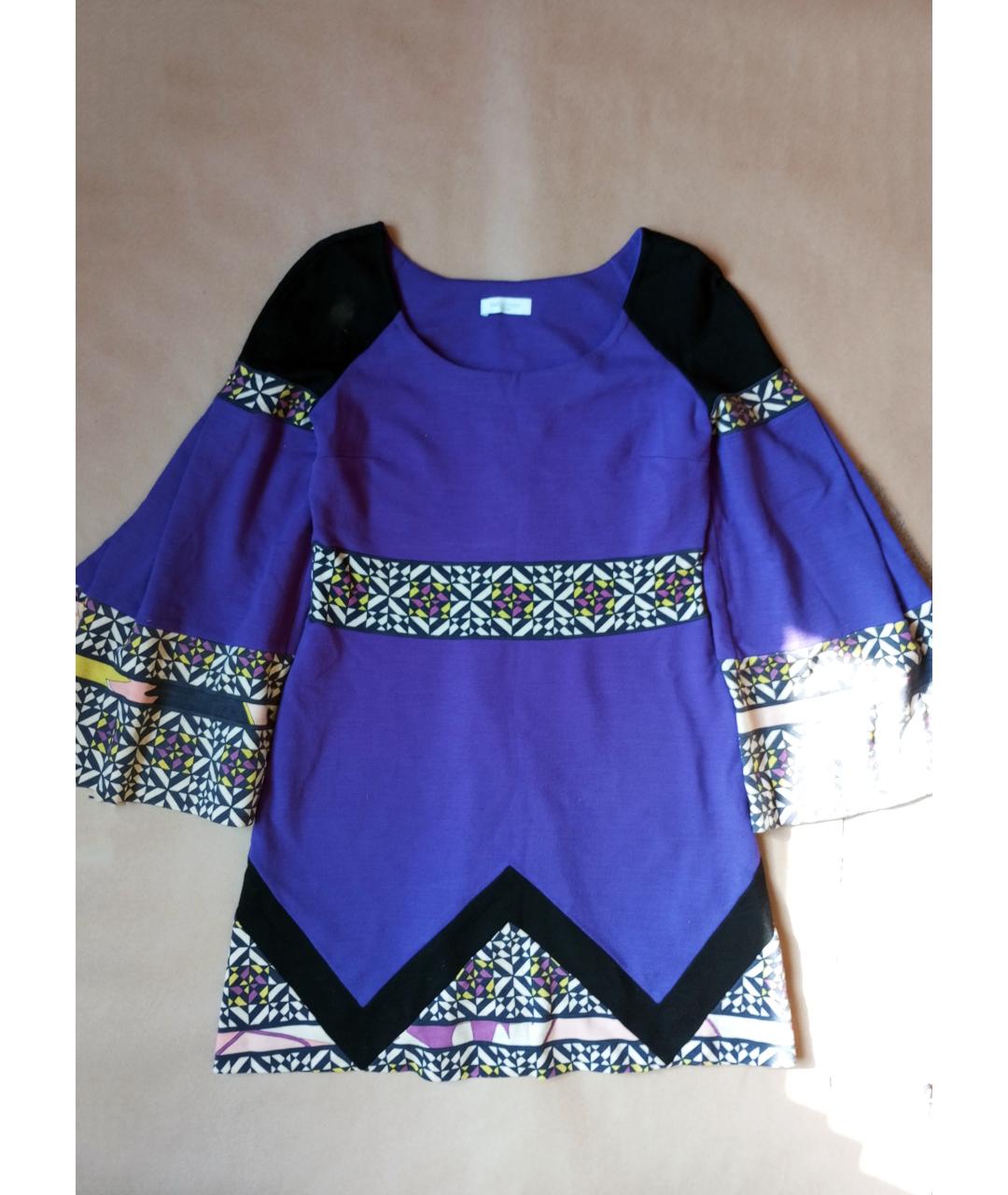 EMILIO PUCCI Фиолетовое шерстяное повседневное платье, фото 6