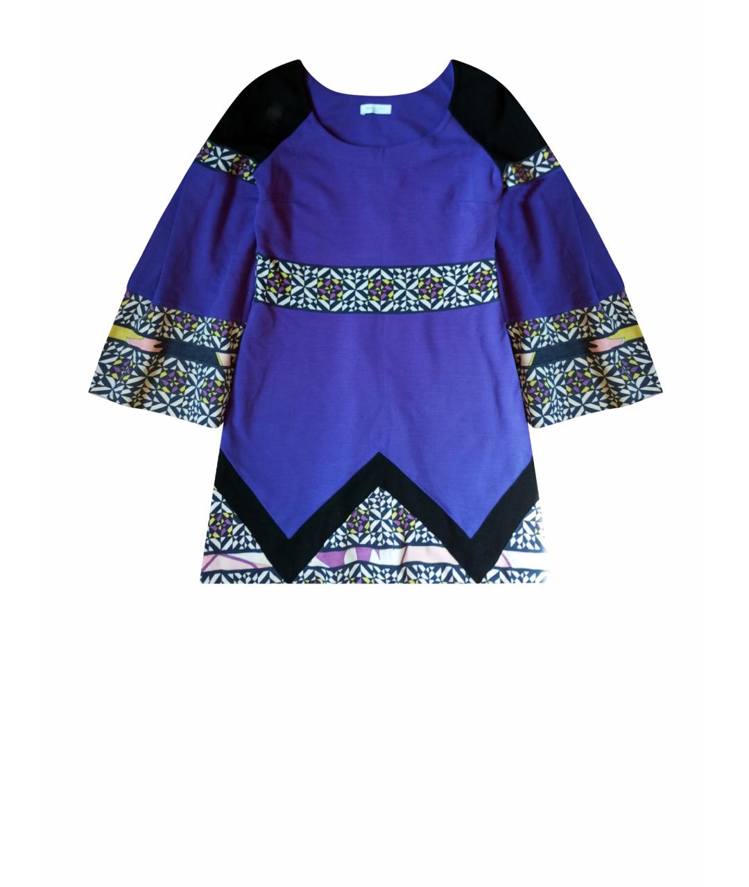 EMILIO PUCCI Фиолетовое шерстяное повседневное платье, фото 1