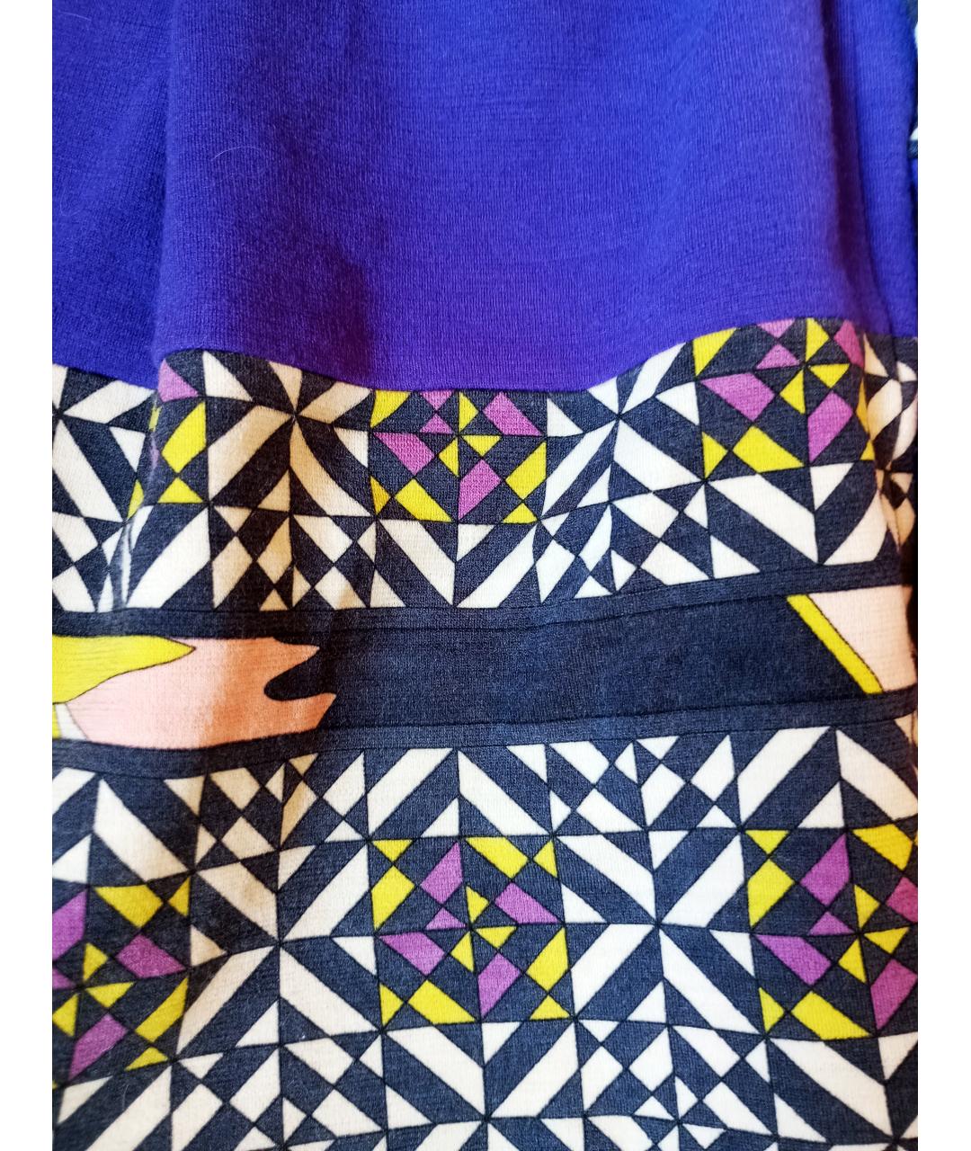 EMILIO PUCCI Фиолетовое шерстяное повседневное платье, фото 4