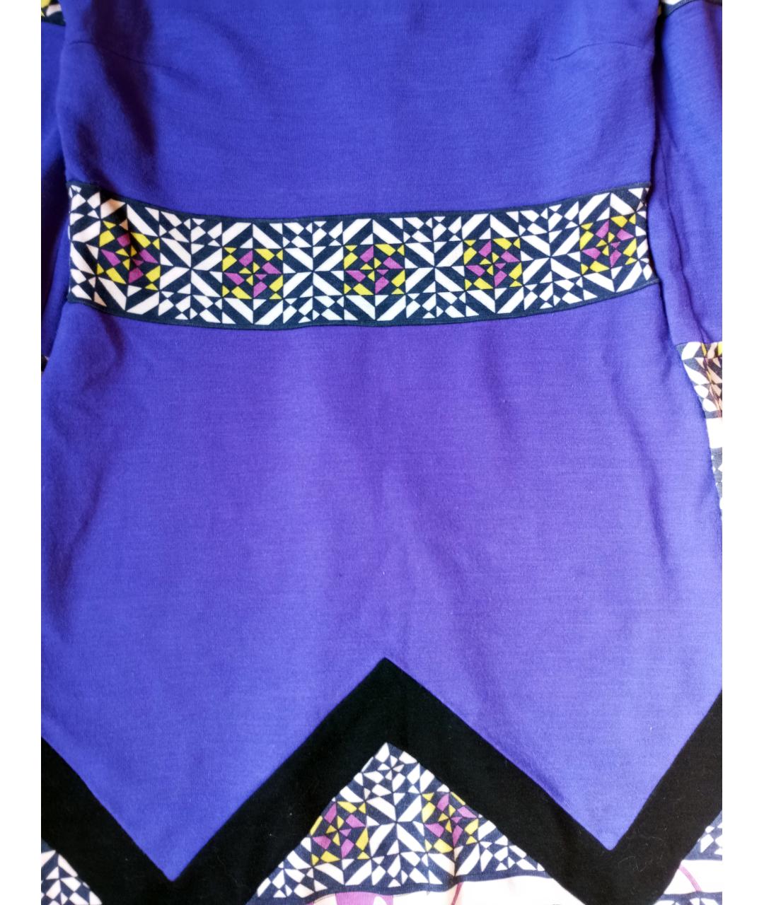 EMILIO PUCCI Фиолетовое шерстяное повседневное платье, фото 2