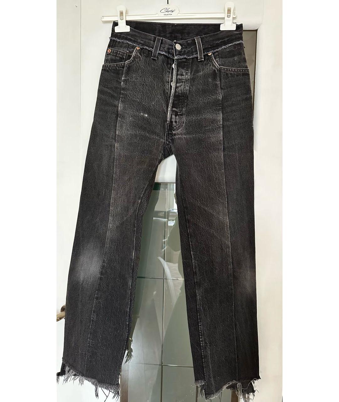 VETEMENTS Черные хлопковые прямые джинсы, фото 7