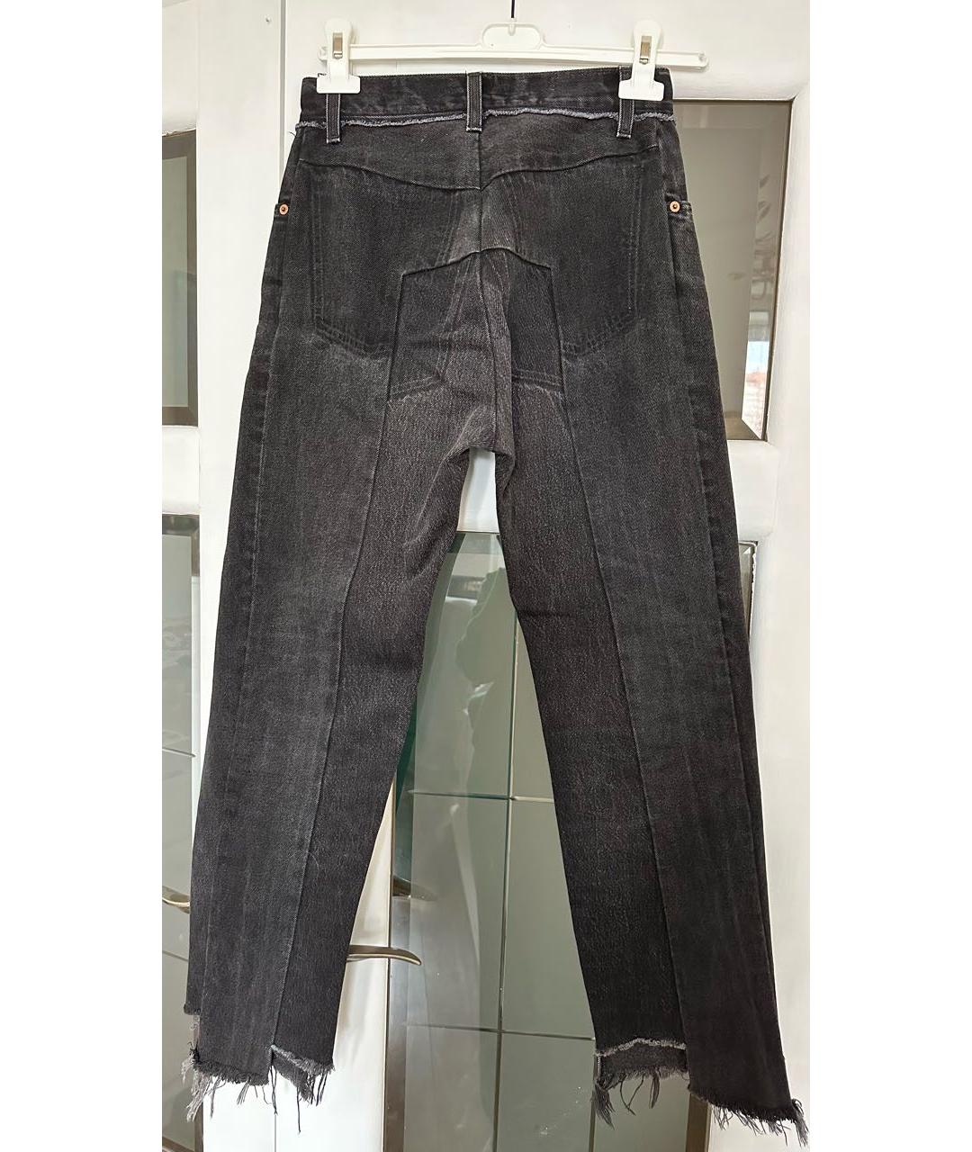 VETEMENTS Черные хлопковые прямые джинсы, фото 8